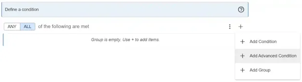 add advanced condition