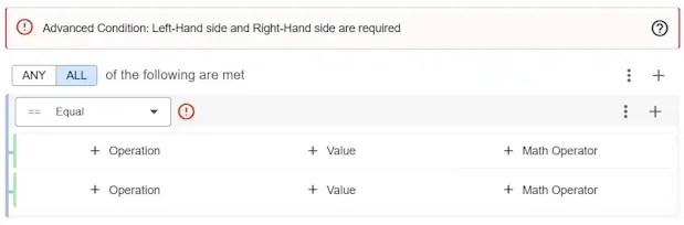 add advanced condition