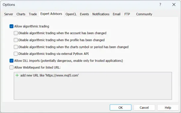 Options expert advisor mt5