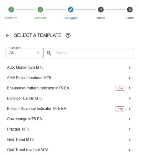 Choose a template EA