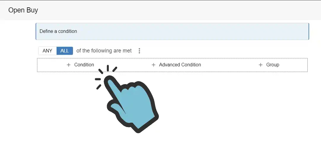 an empty open buy signal