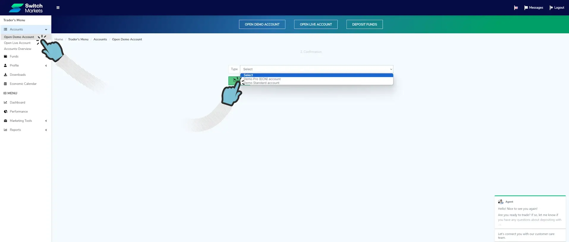 metatrader account creation