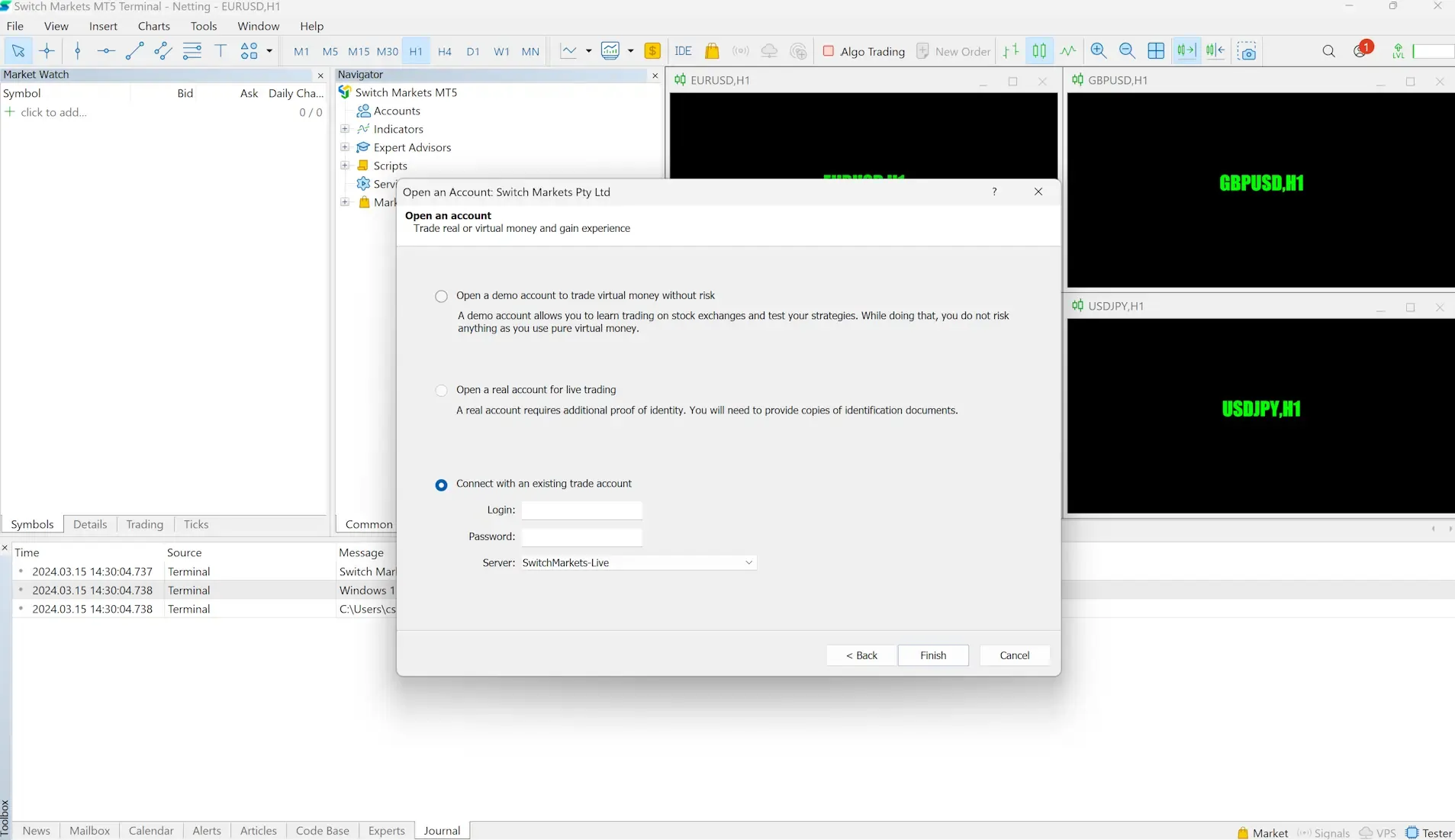log in to metatrader