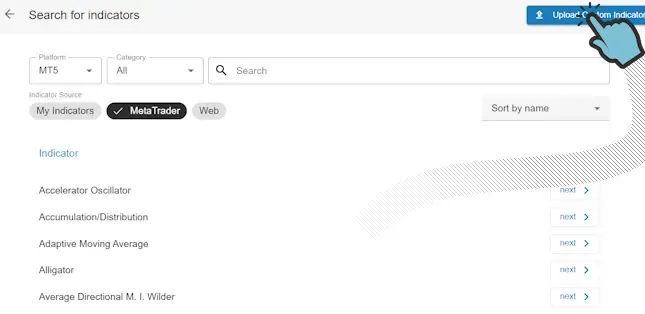 upload your custom indicator