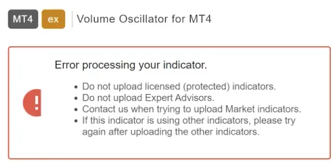 upload your custom indicator error